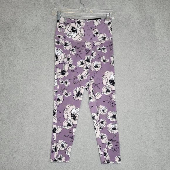 Kay Unger Womens Lounge Pants Poppy Mauve Purple Floral Media‎ Pocket  S New - Picture 1 of 12